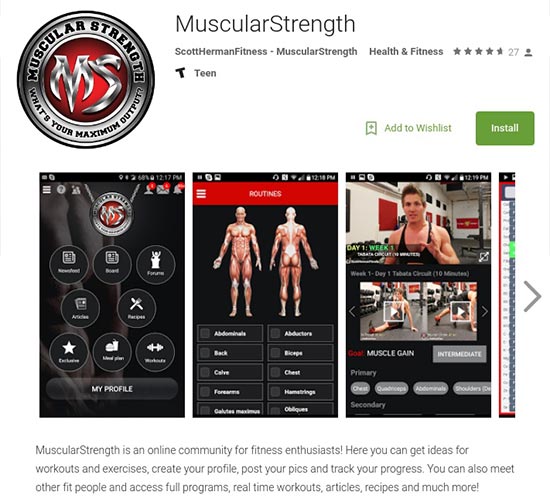 Muscular Strength Android App