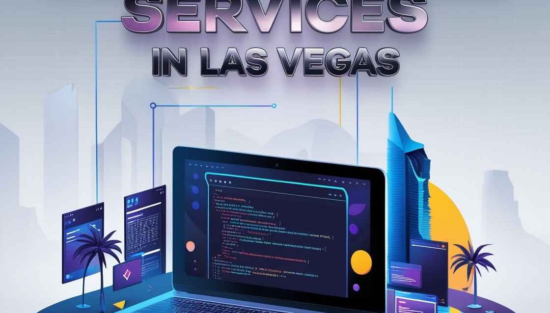 digital-illustration-titled-Website-Designing-Services-in-Las-Vegas-in-bold-large-metallic-silver-fonts