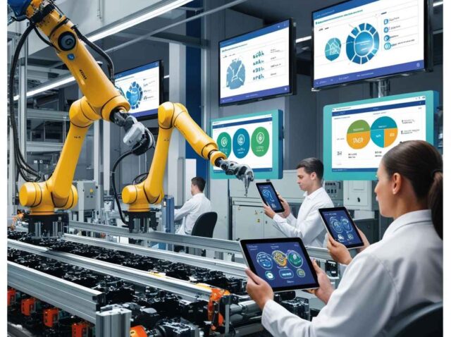 employees-using-tablets-to-monitor-operations-in-a-manufacturing-facility