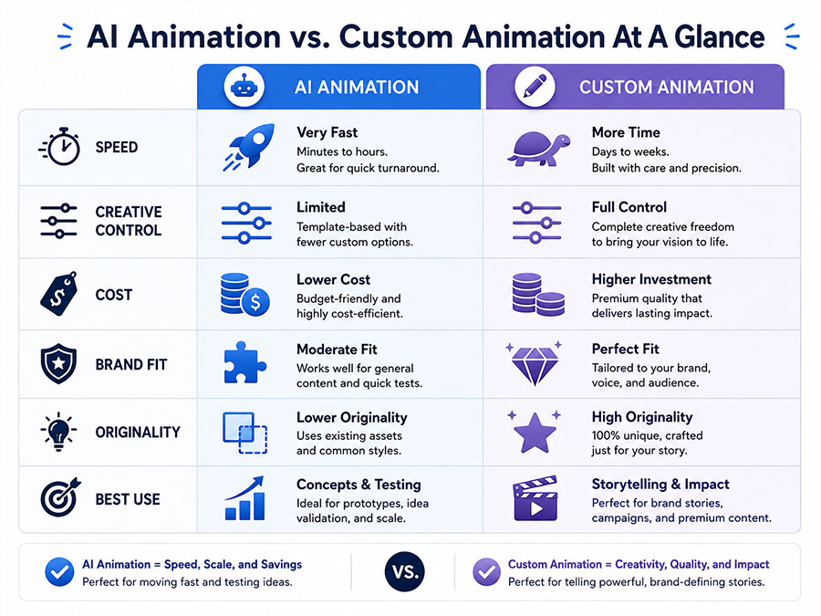 AI Animation vs Custom Animation At a Glance