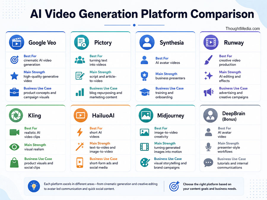 AI Video Generation Platforms Comparison