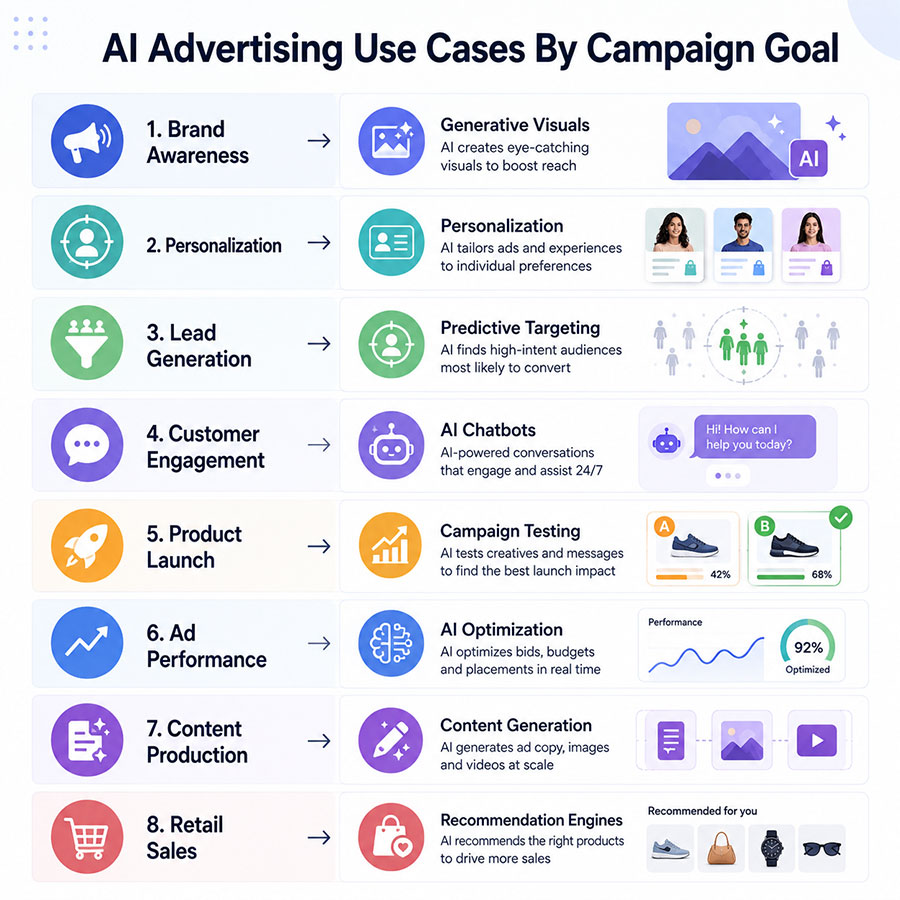 AI Advertising Use Cases by Campaign Goal