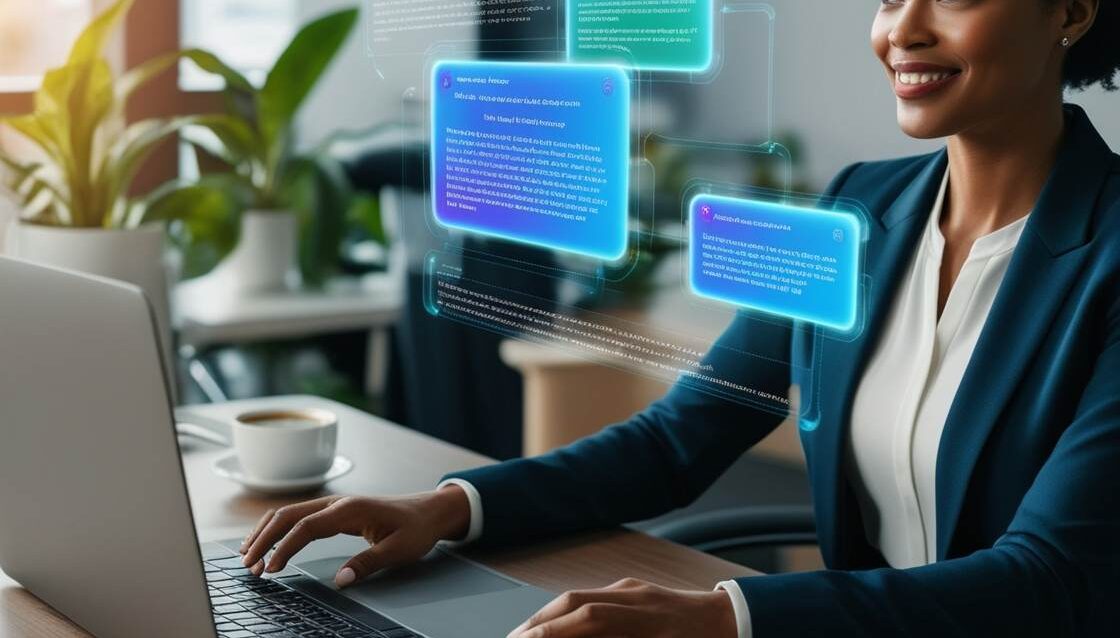 a-person-typing-on-a-laptop-with-vibrant-holographic-AI-prompts-emerging-from-the-screen
