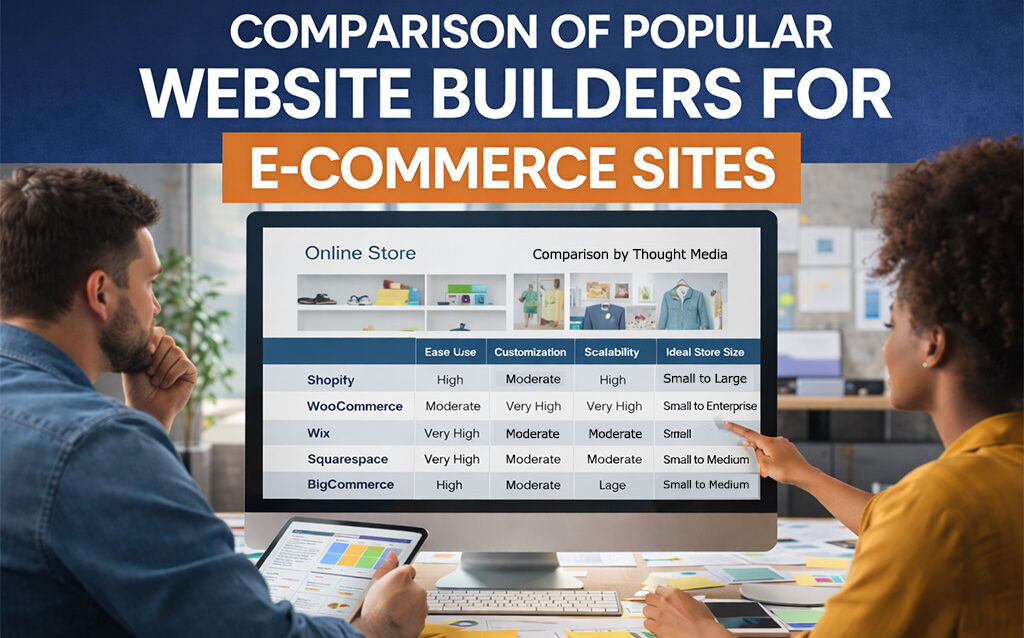 Comparison of Popular Website Builders for E-Commerce Sites